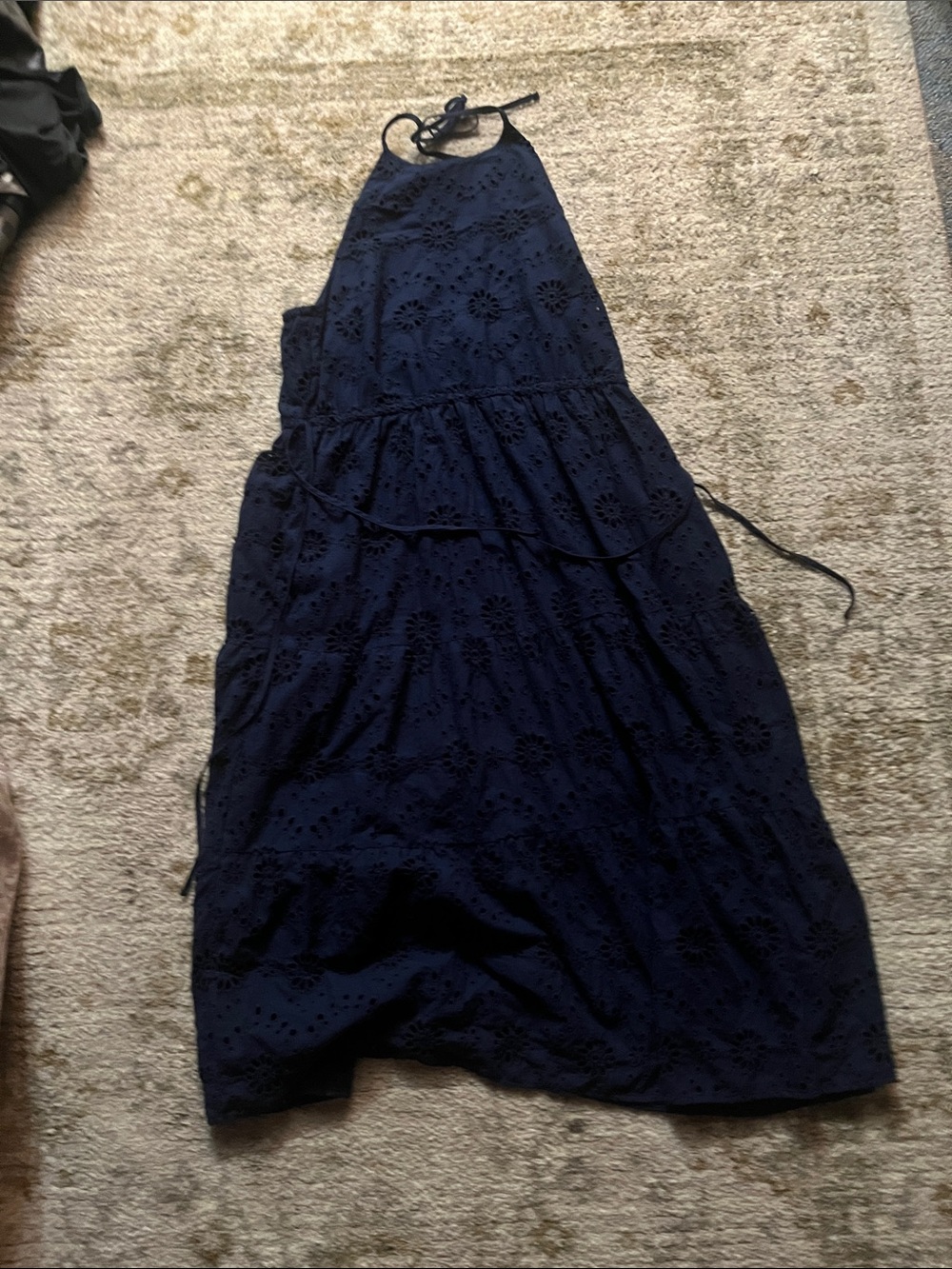 Time and Tru Navy Smocked Waist Dress